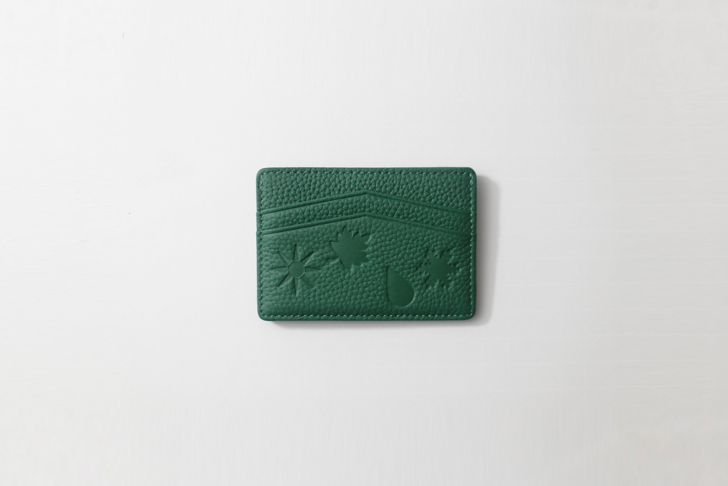 4SEASONS PEBBLED LEATHER CARDHOLDER HUNTER GREEN