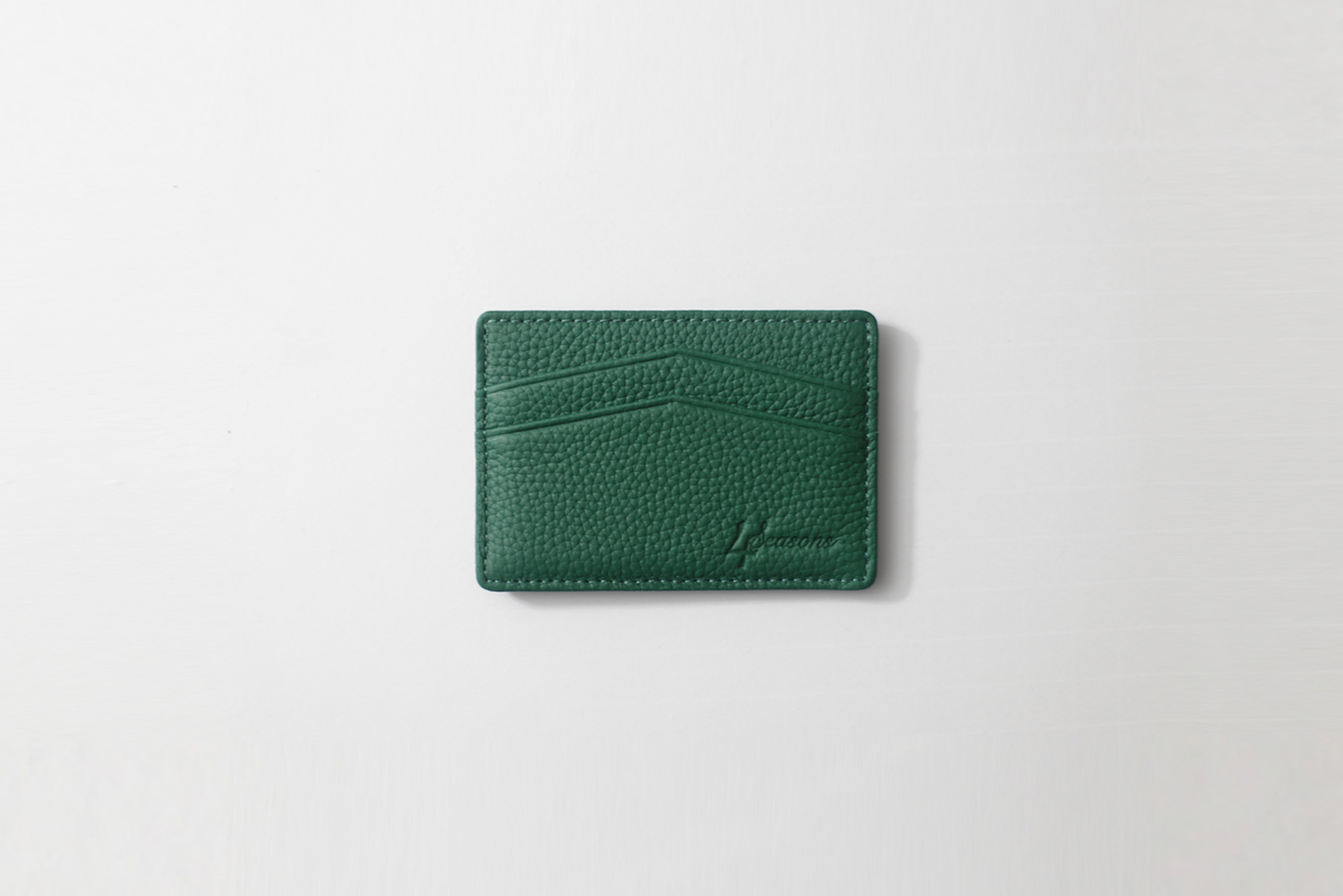 4SEASONS PEBBLED LEATHER CARDHOLDER HUNTER GREEN